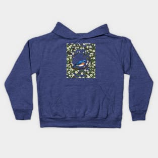 A Missouri Eastern Bluebird Surrounded By Hawthorn Blossom Kids Hoodie